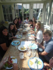 Enjoying Sally's lunch